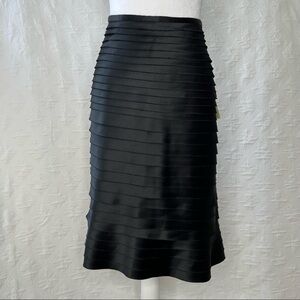 NWT JS Collections Black Satin Tiered Skirt